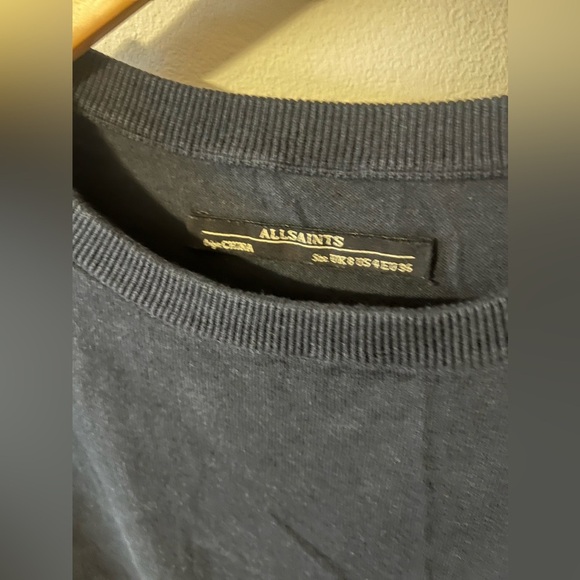 All Saints Sago Cold Shoulder Sweater Dress Silk Cotton Washed Black Size 4 - Picture 7 of 9